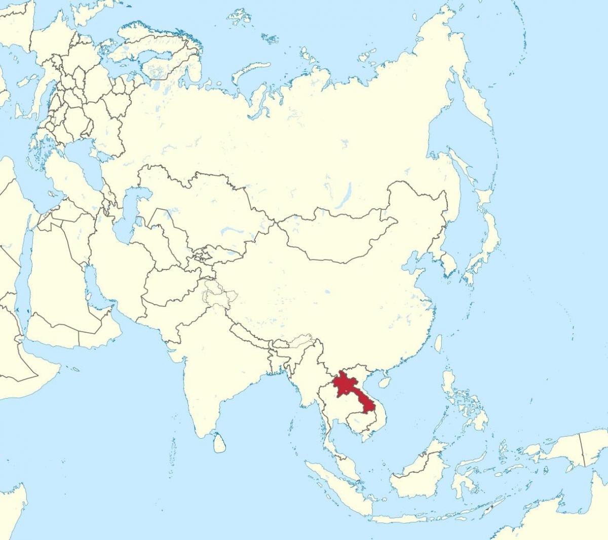 Kart over laos asia