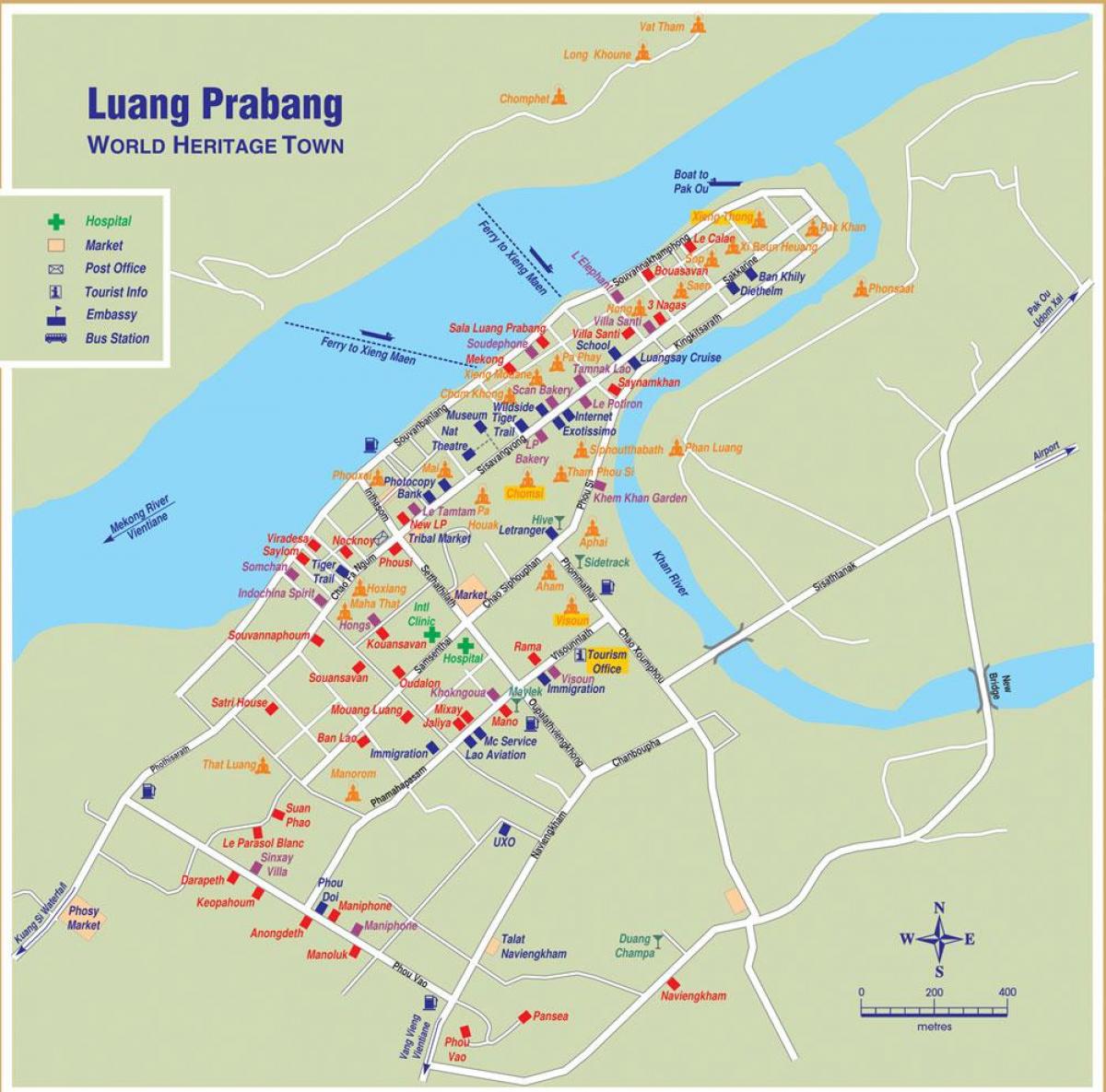 Kart over luang prabang laos 