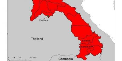 Kart over laos malaria 