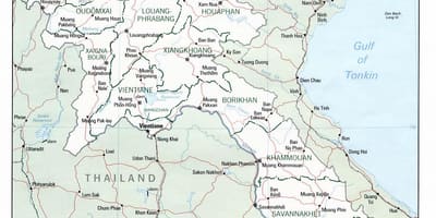 Kart over laos reise
