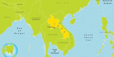 Laos plassering på verdenskartet
