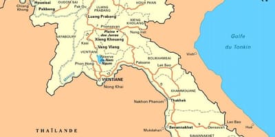 Kart over sør-laos