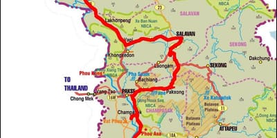 Kart over savannakhet laos